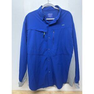 Loco Skailz Mens Fishing Shirt Logo Button Up Fishing‎ Vented Blue XL #4